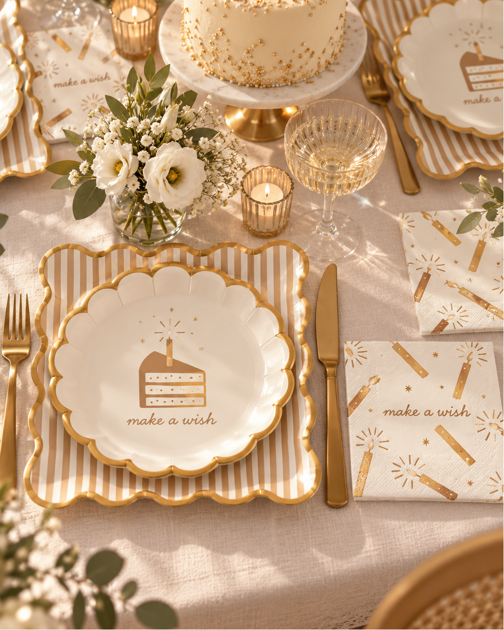 Kit Make a Wish Gold · 24 invitados