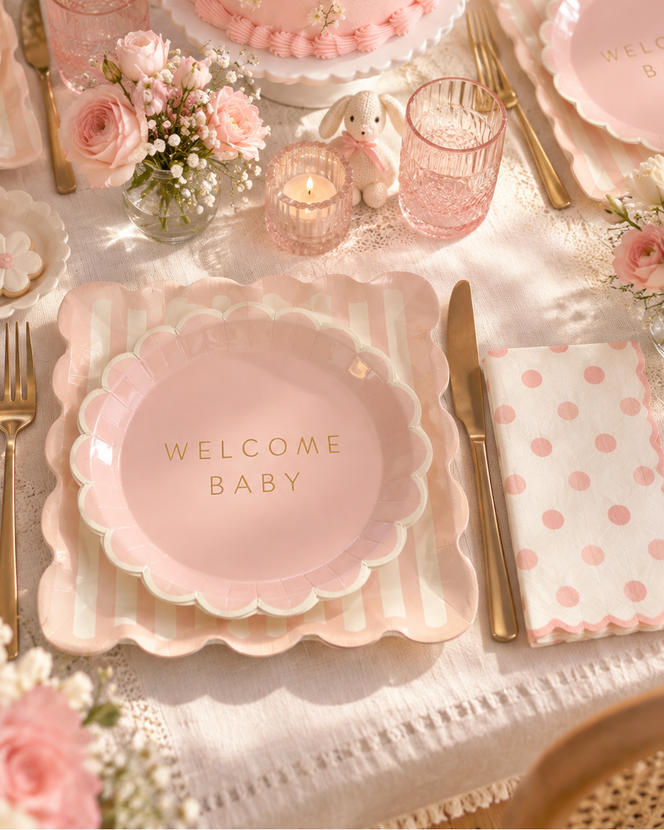 Kit Baby Shower Niña · 16 invitados